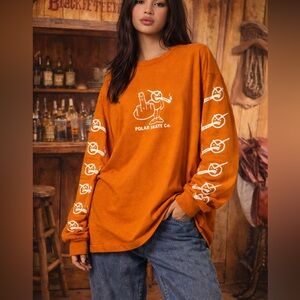 Polar Skate Co x Jacob’s Corner Long Sleeve Tee | Orange | XL